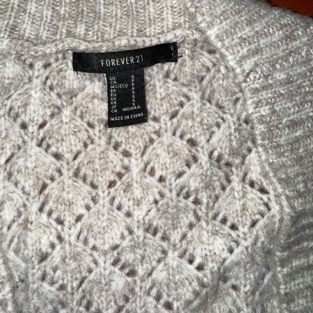 Forever 21 Women's Textured Knit Sweater - Cream